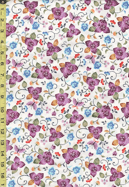Japanese - Cosmo Okinawa Bingata Style - Pretty Leafy Floral
