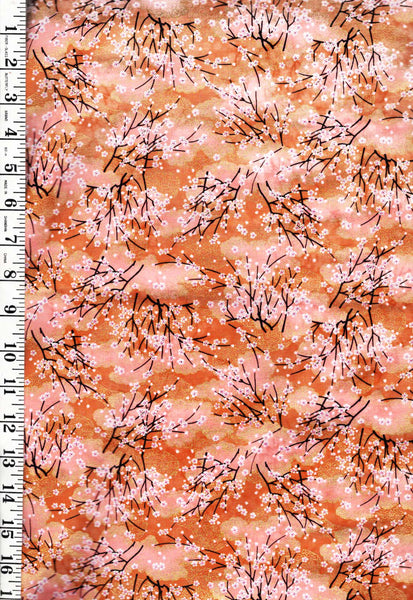 Japanese - Asano Small Blossoming Cherry Trees & Clouds - A-45000