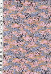 Japanese - Asano Small Blossoming Cherry Trees & Clouds - A-45000-68D - Gray - By the Half Yard