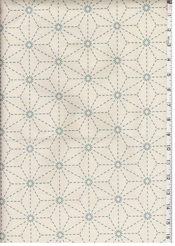 Sashiko Fabric - Pre-printed Sashiko Fabric - Asanoha - Natural - SP01 - By the Half Yard