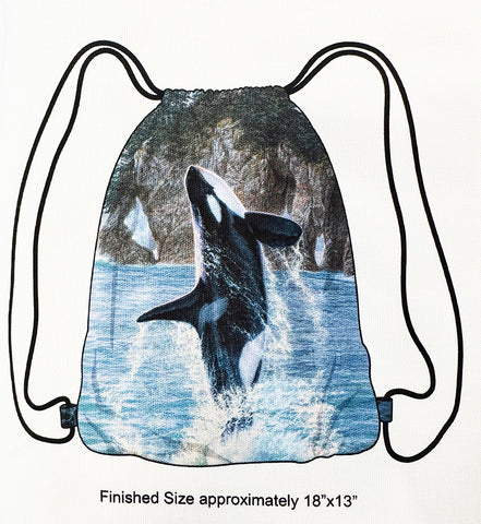 *Fabric Art - Northcott NATURESCAPES VOYAGE (Orcas) - BACKPACK PANEL (Lightweight Canvas) - C29124-48 - Blue-Multi