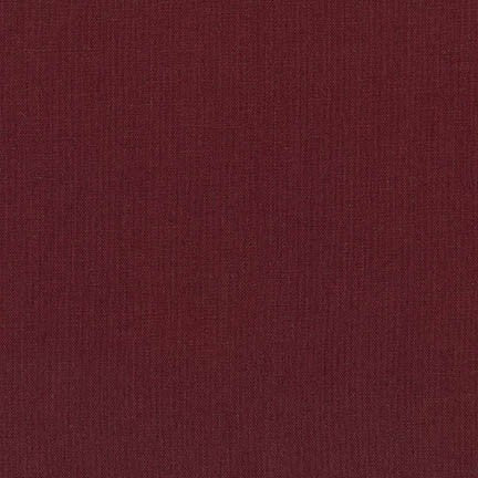 Sashiko Fabric - Cotton-Linen - BORDEAUX - By the Half Yard