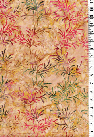 *Batik - Bali Colorful Branches - Gold - Last 1 1/8 yards