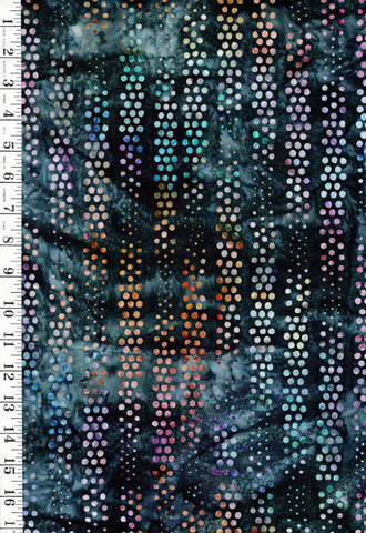 *Batik - Bali Colorful Column Dots - Indigo - Last 1 1/3 yards