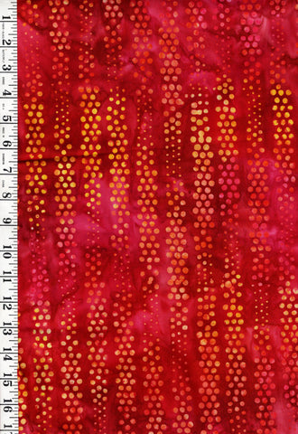 *Batik - Bali Colorful Column Dots - Raspberry - Last 1 1/3 yards