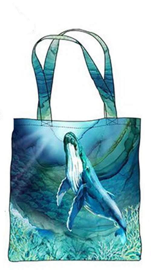 *Fabric Art - Northcott Deep Blue - Humpback Whale (Light Weight Canvas) TOTE BAG PANEL