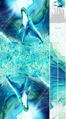 *Fabric Art - Northcott Deep Blue - Humpback Whale (Light Weight Canvas) TOTE BAG PANEL