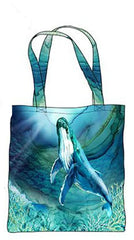 *Fabric Art - Northcott Deep Blue - Humpback Whale (Light Weight Canvas) TOTE BAG PANEL