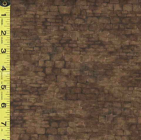 Japanese - Yoko Saito Centenary Collection - Brick Wall - Dark Brown - 10526S-D - $5.00 By the Half Yard