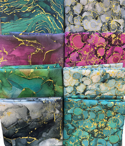 Fat Quarter Color Pack - MIDAS TOUCH - 8 Fat Quarters - LAST ONE - SAVE 20%