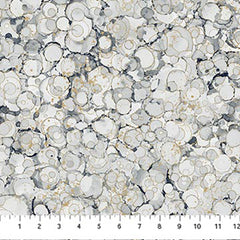 Fabric Art - Northcott Midas Touch - Abstract Compact Water Bubbles - DM26834-95 - Light Gray