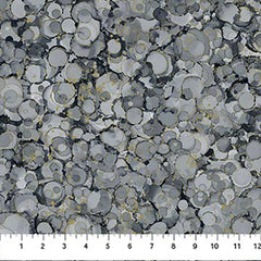 Fabric Art - Northcott Midas Touch - Abstract Compact Water Bubbles - DM26834-97 - Dark Gray