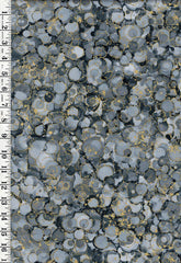 Fabric Art - Northcott Midas Touch - Abstract Compact Water Bubbles - DM26834-97 - Dark Gray