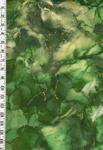 Fabric Art - Northcott Midas Touch - Abstract Gold Metallic Rockery - DM27630-74 - OLIVE - By the Half Yard