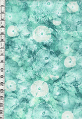 *Fabric Art - Northcott Deep Blue - Compact Tonal Sea Flowers - DP28124-64 - Light Teal - By the Half Yard