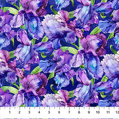 *Fabric Art - Northcott Infatuation - Packed Iris - DP-28614-86 - Dark Purple - By the Half Yard