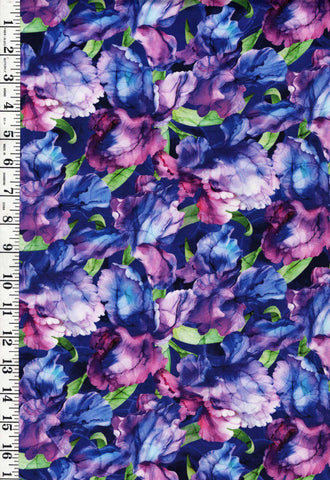 Fabric Art - Northcott Infatuation - Packed Iris - DP-28614-86 - Dark Purple - By the Half Yard