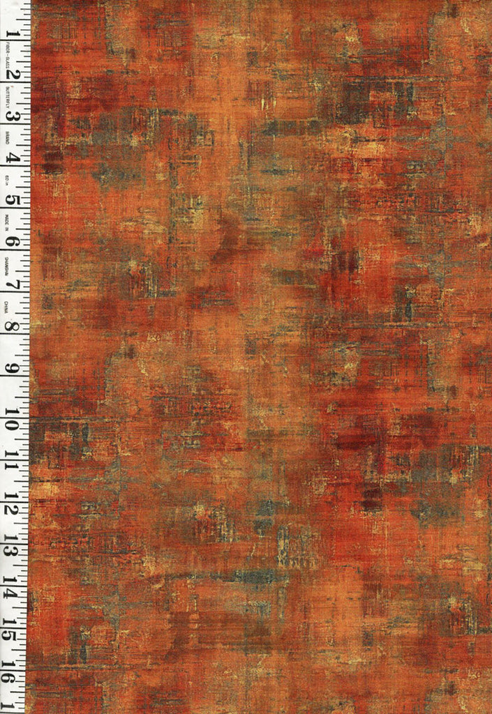 *Fabric Art - Northcott Tranquil Tides - Background Blender - DP27618-55 - Burnt Orange & Brown (Gold Ochre) & Gold Metallic