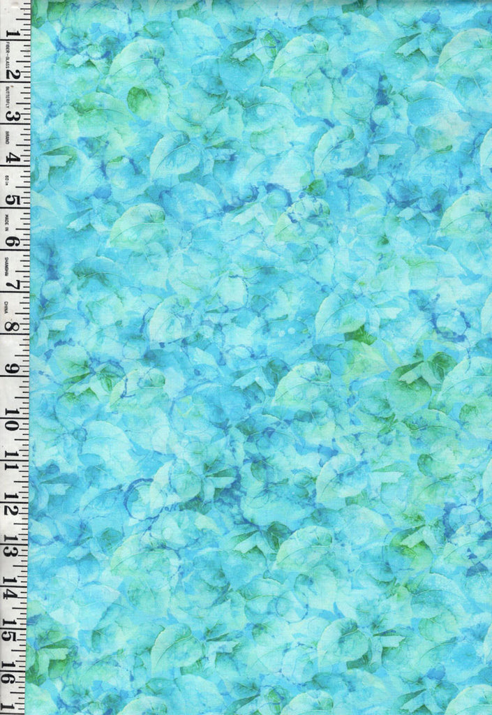 Fabric Art - Northcott Concerto - Tonal Abstract Leaves - DP27831-74 - Blue Green - By the Half Yard - Last 1 5/8 Yards