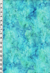 *Fabric Art - Northcott CORAL REEF - Sea Coral Texture - DP28881-66 - Turquoise - By the Half Yard
