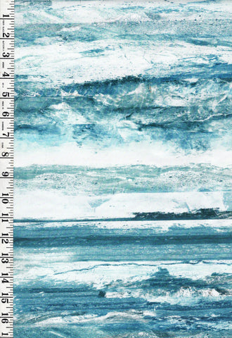 *Fabric Art - Northcott SMOOTH SAILING - STYLIZED COASTAL WAVES - DP28907-46 - Teal Blue Multi - By the Half Yard