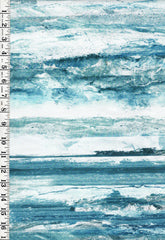 *Fabric Art - Northcott SMOOTH SAILING - STYLIZED COASTAL WAVES - DP28907-46 - Teal Blue Multi - By the Half Yard