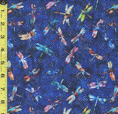 *Tropical - Valencia - Small Multi-colored Dragonflies - 29036-W - Blue