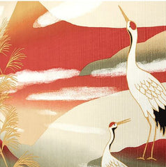 Furoshiki - Japanese Wrapping Cloth - Cranes with Mt. Fuji