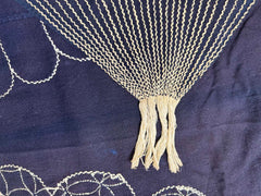 *Japanese Tablecloth - Futon Cover - Vintage with Sashiko Stitching - Indigo - X Large Size - 60"