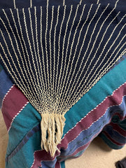 *Japanese Tablecloth - Futon Cover - Vintage with Sashiko Stitching - Indigo - X Large Size - 60"