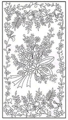 Sashiko Pre-printed Panel - HM-55 - Floral BOUQUET - Sashiko Pre-printed Panel - Dark Navy-Indigo