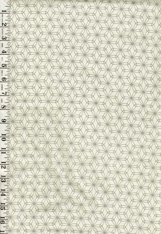 *Asian - Kyoto Garden - Hana-zashi Sashiko Design - Cream - # 23277 - Last 1 Yard
