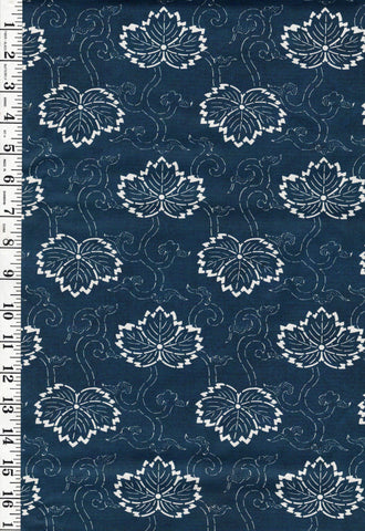 *Japanese - Moda Indigo Blooming - Hasu Leaf - 48091-13 - Navy - ON SALE -$5.00 By the Yard