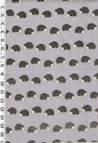 Japanese Novelty - Hishei Hedgehogs - Cotton-Linen - H-7070-1E -Gray - Last 1 1/4 Yards