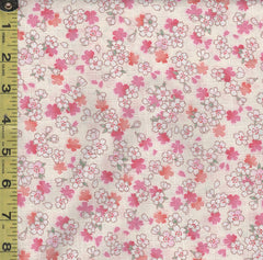 *Japanese - Hokkoh Tiny Colorful Cherry Blossoms - Dobby Weave - 1023-1120-1A - Cream - Last 2 2/3 Yards