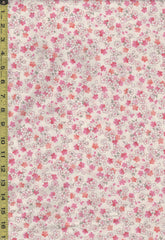 *Japanese - Hokkoh Tiny Colorful Cherry Blossoms - Dobby Weave - 1023-1120-1A - Cream - Last 2 2/3 Yards