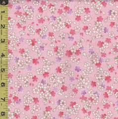 *Japanese - Hokkoh Tiny Colorful Cherry Blossoms - Dobby Weave - 1023-1120-1B - Pink - Last 2 3/4 Yards