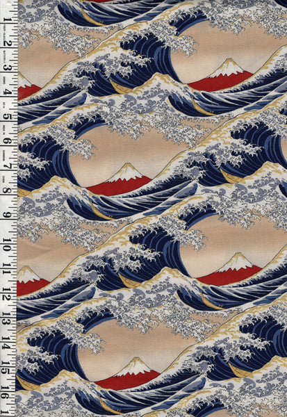 Japanese - Asano Hokusai Great Waves & Mt. Fuji - A-2710-23A