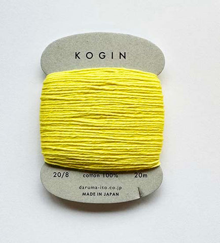 Sashiko Thread - Daruma - Thick Weight for Sashiko & Kogin - 20m - # 09 Lemon Yellow