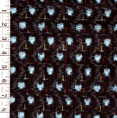 Japanese Kasuri - 13438 - Red & Yellow Lines with Diagonal Patches - By the Half Yard