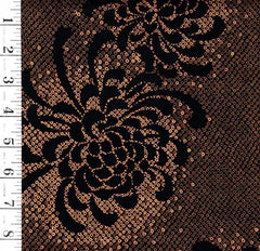 *Japanese - Kobayashi Mums with Faux Shibori - Dobby Weave - Black - Last 1/2 yard