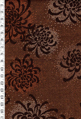 *Japanese - Kobayashi Mums with Faux Shibori - Dobby Weave - Brown - Last 1/2 yard
