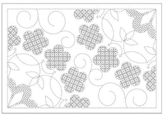 Sashiko Placemat Sampler - L-2012 - Shochikubai - Dark Navy