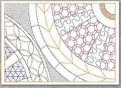 Sashiko Placemat Sampler - L-2014- Wheels - Dark Navy