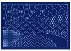 Sashiko Placemat Sampler - L-2011 - Mountain Range - Dark Navy