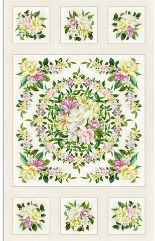 *Tropical - Maywood Studios - Lanai Floral Panel - MASD10220-E - Cream