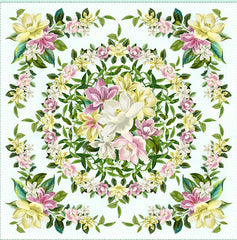 Tropical - Maywood Studios - Lanai Floral Panel - MASD10220-Q - Aqua - ON SALE
