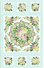 Tropical - Maywood Studios - Lanai Floral Panel - MASD10220-Q - Aqua - ON SALE