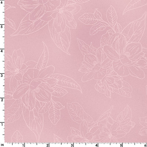 *Tropical - Maywood Studios - Lanai Tonal Floral Linework Clusters - MASD10227-P - Pink