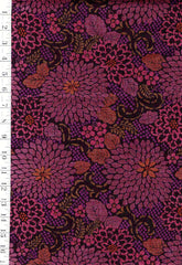 *Japanese - Cosmo Large Chrysanthemums - Dobby Weave - AP52904-1C - Plum - By the Half Yard